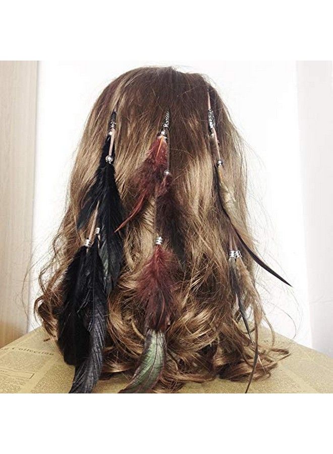 Jurxy Women Feather Hair Clips Set Of 3 Handmade Boho Hippie Hair Extensions With Clip Comb Hairpin Headdress - Image 4