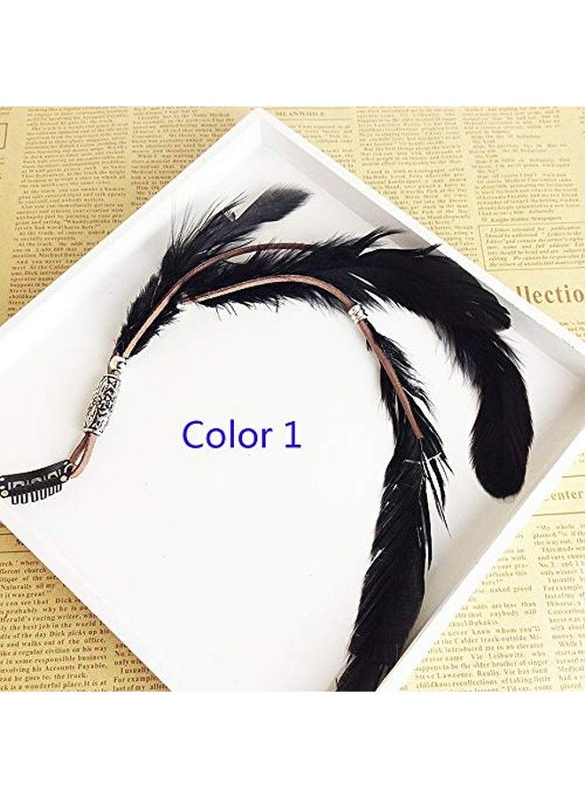 Jurxy Women Feather Hair Clips Set Of 3 Handmade Boho Hippie Hair Extensions With Clip Comb Hairpin Headdress - Image 5