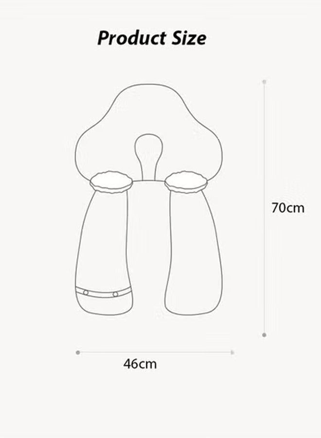 آيسيورا وسادة تشكيل راس الطفل، وسادة نوم مضادة للبدء، لتصحيح انحراف راس الطفل، محمولة وقابلة للغسل في الغسالة، برباط قابل للتعديل للشتاء والصيف، استخدام مزدوج، مناسبة للاطفال من عمر 0-36 شهر، البوليستر، ابيض - Image 2