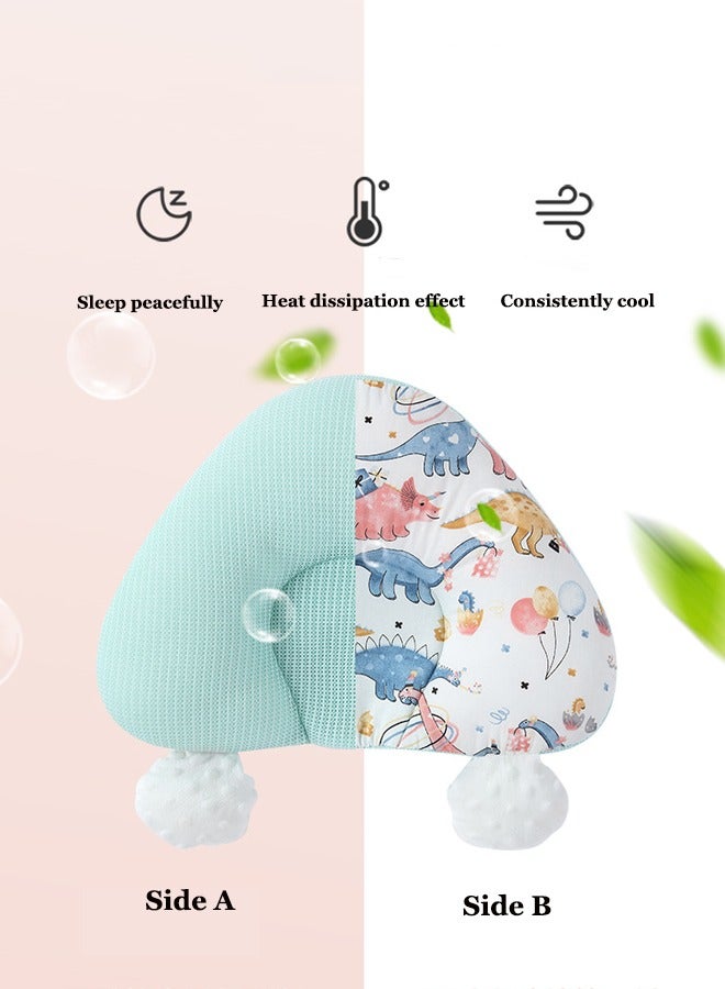 آيسيورا وسادة تشكيل راس الطفل، وسادة نوم مضادة للبدء، لتصحيح انحراف راس الطفل، محمولة وقابلة للغسل في الغسالة، برباط قابل للتعديل للشتاء والصيف، استخدام مزدوج، مناسبة للاطفال من عمر 0-36 شهر، البوليستر، ابيض - Image 4