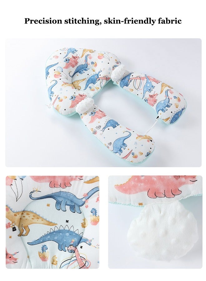 آيسيورا وسادة تشكيل راس الطفل، وسادة نوم مضادة للبدء، لتصحيح انحراف راس الطفل، محمولة وقابلة للغسل في الغسالة، برباط قابل للتعديل للشتاء والصيف، استخدام مزدوج، مناسبة للاطفال من عمر 0-36 شهر، البوليستر، ابيض - Image 5