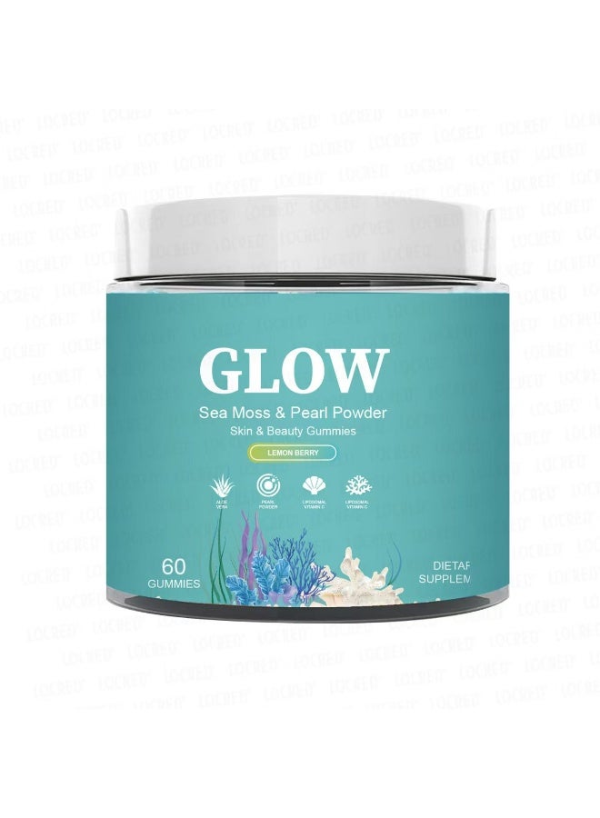 Glow Organic Sea Moss Gummies，Rich in Essential Vitamins and Minerals, It Promotes Digestion, Nourishes The Skin, and Improves Energy and Vitality 60 Gummies  - Image 1