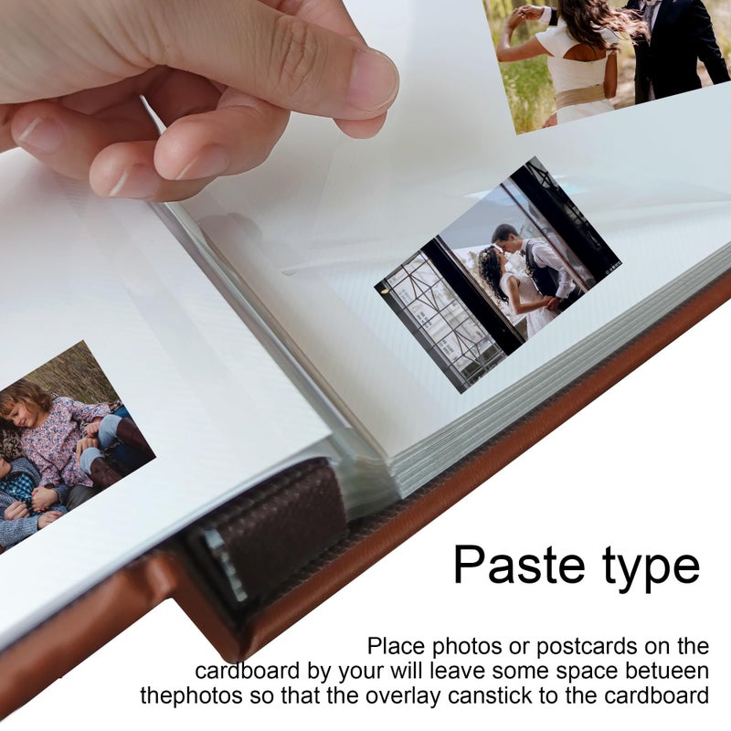 Zoview Magnetic Self-Stick Photo Album, Family Album, Leather Cover, Hand Made DIY Albums Holds 3x5, 4x6, 5x7, 6x8,8x10 Photos (Brown, Large) - Image 4