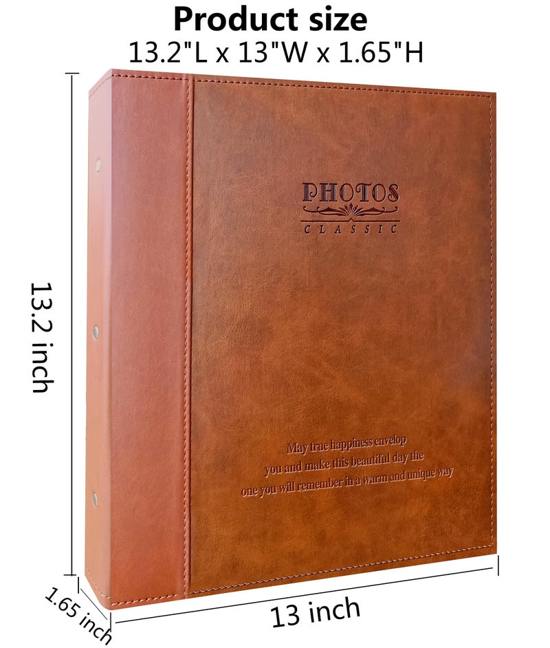 Zoview Magnetic Self-Stick Photo Album, Family Album, Leather Cover, Hand Made DIY Albums Holds 3x5, 4x6, 5x7, 6x8,8x10 Photos (Brown, Large) - Image 2