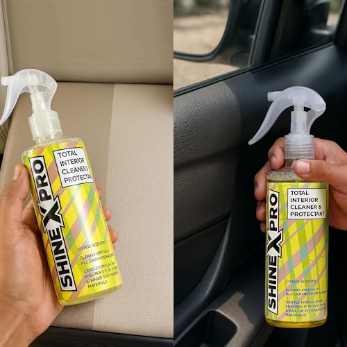 ShineXPro Car Interior Cleaner and Protectant - Car Interior Cleaning safe as a Car Dashboard Cleaner, Car Seat Cleaner & All Interior Surfaces - Infused UV Blockers Protect from Fading - Citrus Scent - Image 5