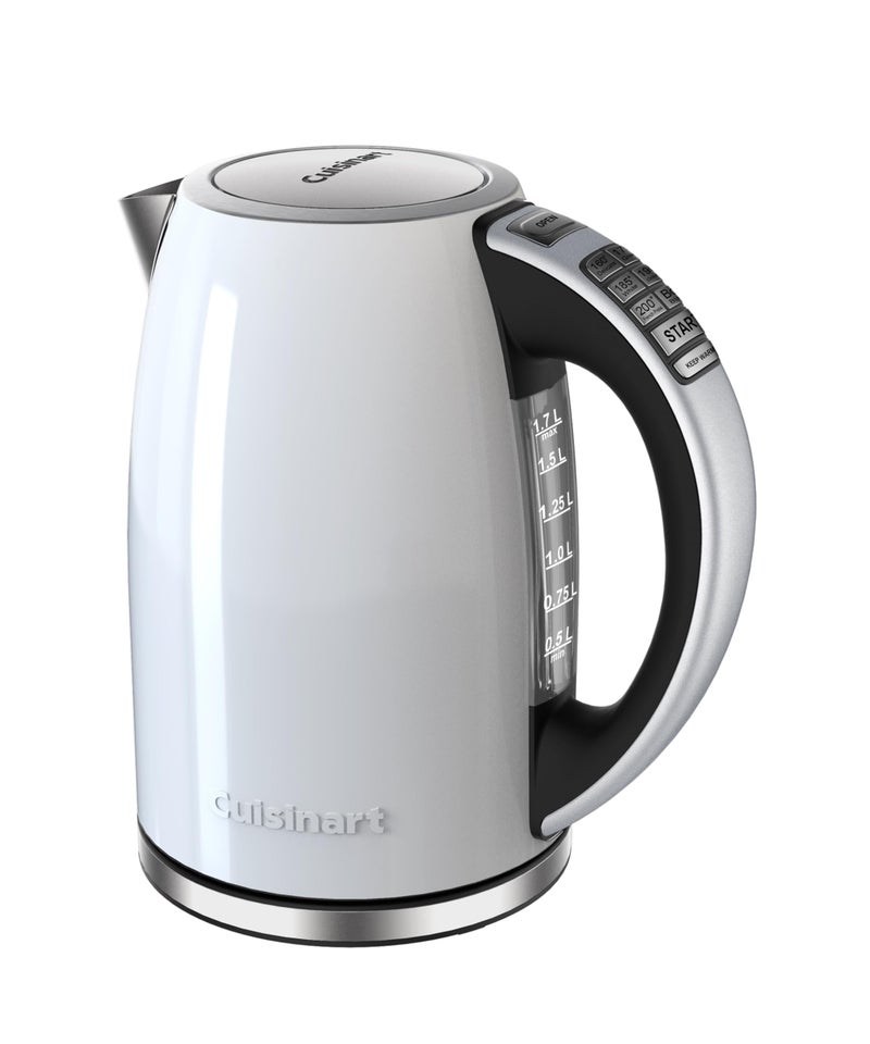 Cuisinart PerfecTemp 1.7-Liter Electric Kettle, Cordless Electric Tea Kettle, 1500W for Fast Heat-Up, 6 Preset Temperatures, 30-Minute Keep Warm, Stay Cool Nonslip Handle, White CPK-17P1W