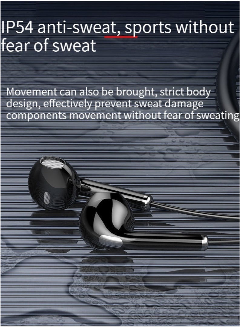 Wireless neck-worn digital display bluetooth headset with large battery and long battery life hanging neck wireless bluetooth sports headset black  - Image 5