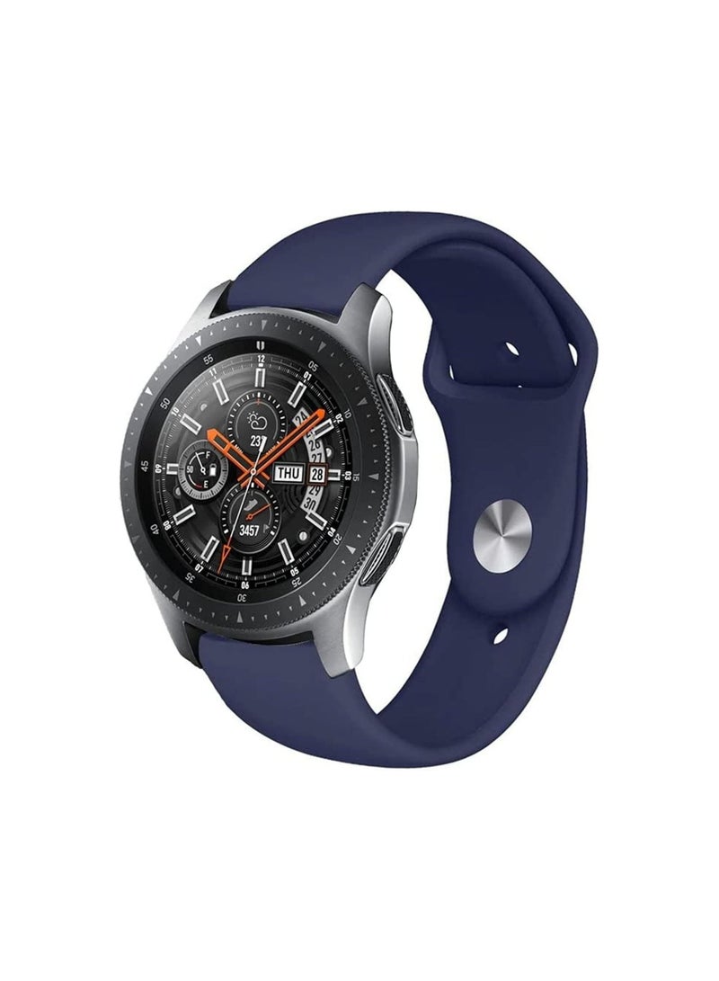 Strap Band Silicone 22MM For Samsung galaxy watch 3 45mm /watch 46mm/Gear S3/Huawei watch GT2E/GT (42mm)/GT2 Pro/GT2 46MM/honor Magic Watch2 48mm/Amazfit GTR 48mm/GTR 2/2e (Navy) - Image 2