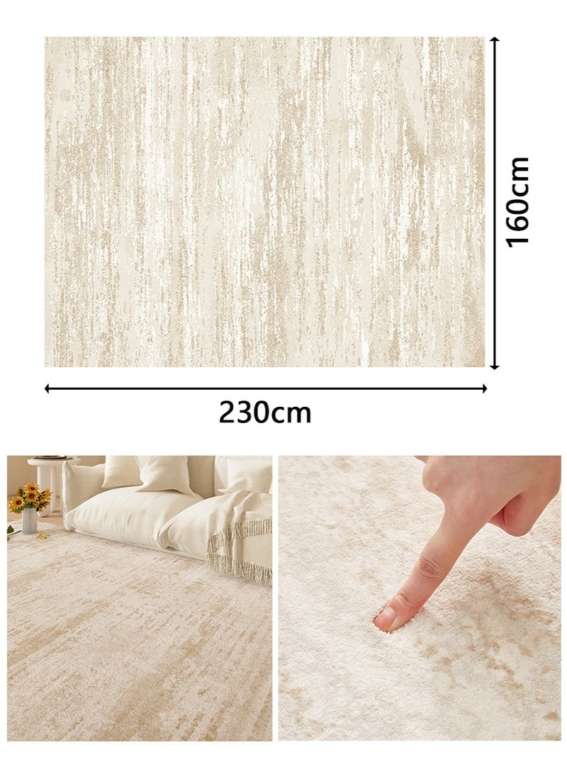 VUCATIN 160x230cm Faux Wool Thick Dense Living Room Carpet, Soft Non-Slip Large Home Area Rug, Cream Style Long Bedside Runner for Bedroom, Sofa & Coffee Table Mat, Balcony Hallway Mat - Image 2