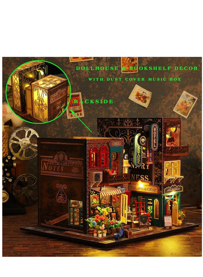 Excefore DIY Dollhouse Miniature with Furniture DIY 3D Wooden Magic House Kit Plus Dust Proof Cover and Music Movement Creative Room for Girlfriend Wife Kids Girls Birthday Gift Valentine's Day Gift - Image 4