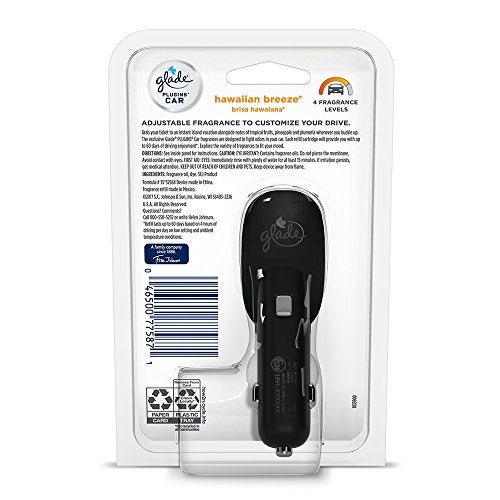 SC Johnson Glade PlugIns Car Air Freshener Starter Kit, Hawaiian Breeze, 0.11 Fl Oz - Image 2