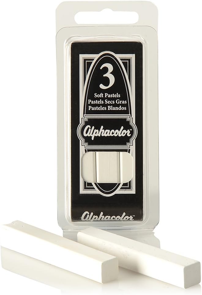 Derwent Alphacolor Soft Pastels - 3 Pack of White Pastels for Art and Craft - Image 1