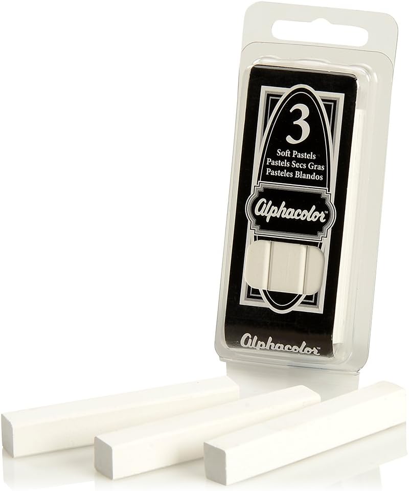 Derwent Alphacolor Soft Pastels - 3 Pack of White Pastels for Art and Craft - Image 2