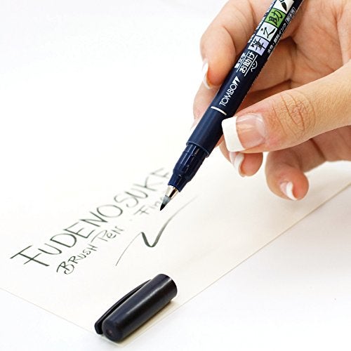 Tombow USA - Crafts Fudenosuke Brush Pen, Hard Tip (5 Pack), Black, 5 Piece - Image 4