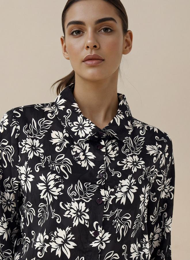 Splash FAV Regular Fit Viscose Floral Print Shirt with Collar - Image 4