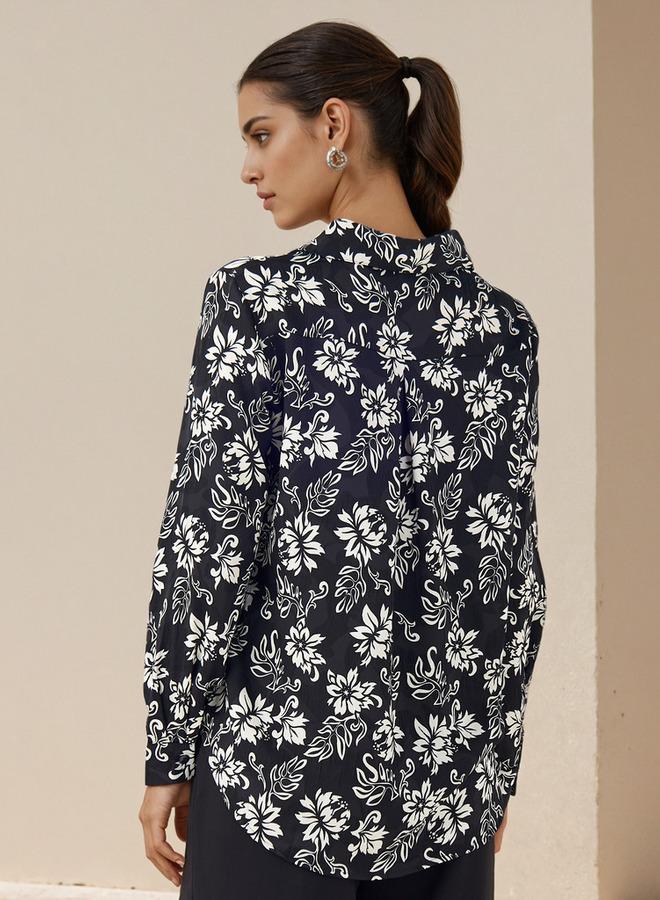 Splash FAV Regular Fit Viscose Floral Print Shirt with Collar - Image 3