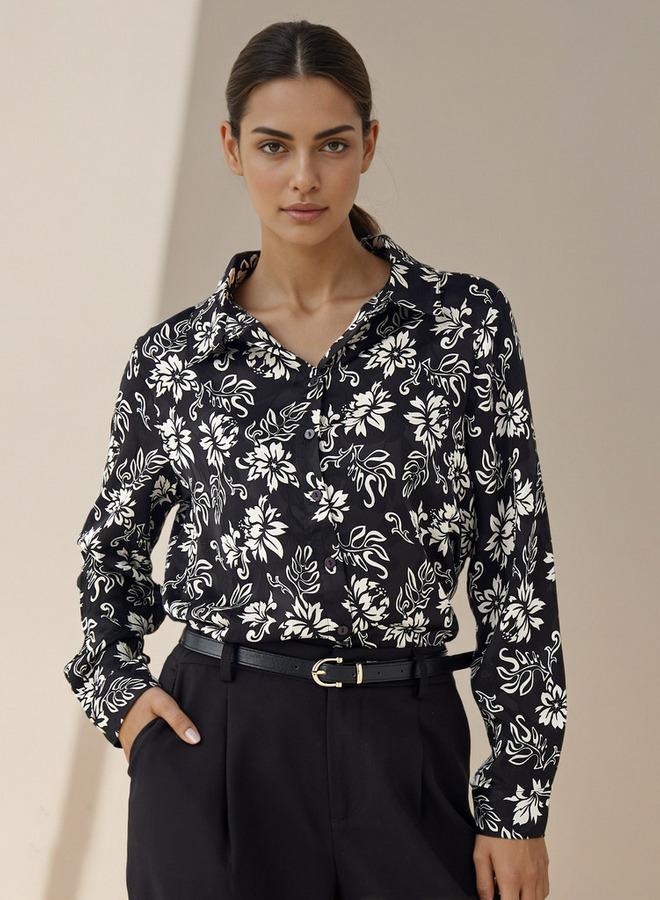 Splash FAV Regular Fit Viscose Floral Print Shirt with Collar - Image 1