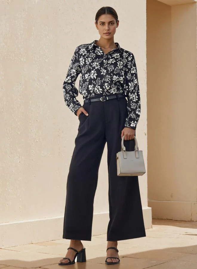 Splash FAV Regular Fit Viscose Floral Print Shirt with Collar