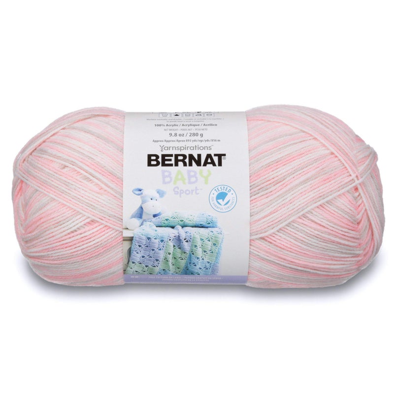 Bernat خيط برنات بيبي سبورت بيغ بول أومبري - (3) قياس خفيف 100% أكريليك - 9.8 أونصة - بلوسوم - غسيل وتجفيف آلي - Image 4