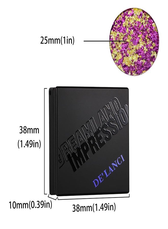 ecofavor Chameleon Eyeshadow Palette - Gold & Purple Dual-Pigment Pressed Powder with Multichrome Effect | Metallic Finish, High Pigment, Color-Shifting for Bold Glam Looks, Shimmering Eyeshadow #21 - Image 5