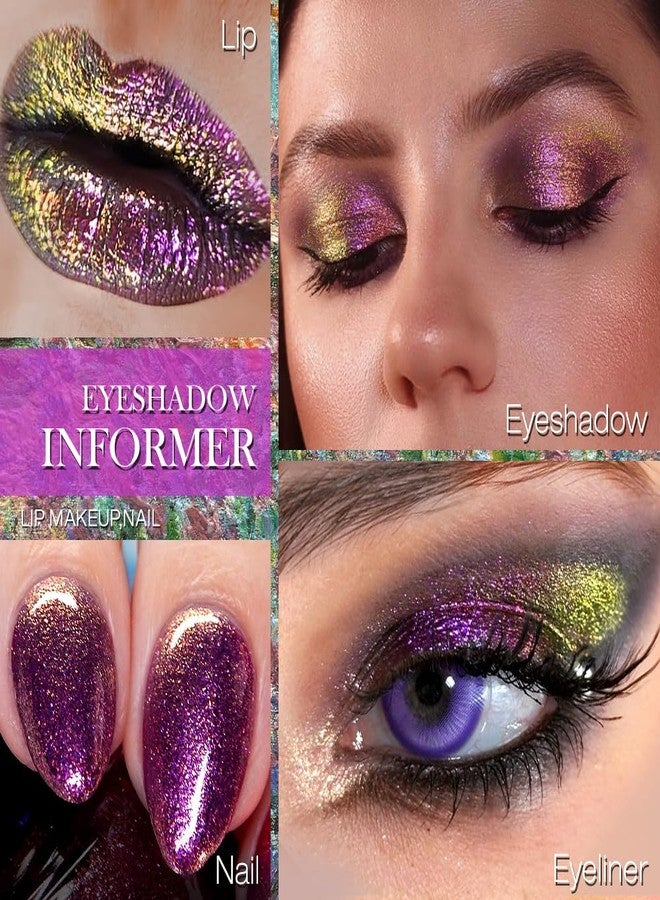 ecofavor Chameleon Eyeshadow Palette - Gold & Purple Dual-Pigment Pressed Powder with Multichrome Effect | Metallic Finish, High Pigment, Color-Shifting for Bold Glam Looks, Shimmering Eyeshadow #21 - Image 3