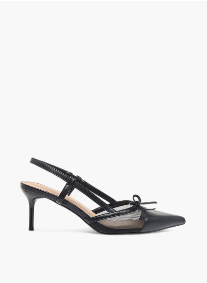 Flora Bella By Shoexpress Womens Bow Accent Slingback Shoes With Stiletto Heels  - Image 2