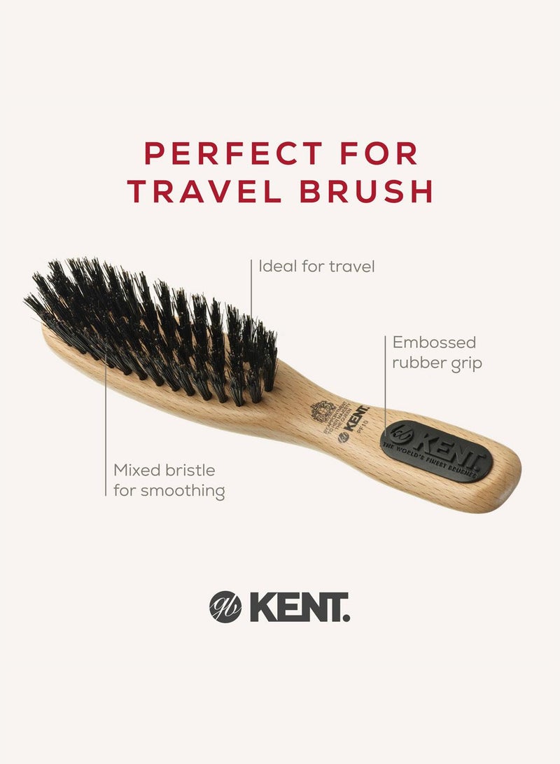 KENT PF10 Smoothing Travel Size Wooden Hair Brush - Mixed Bristle - Ideal for Gentle Smoothing - Suitable for Fine to Medium Hair - Image 4