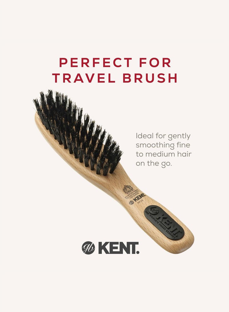 KENT PF10 Smoothing Travel Size Wooden Hair Brush - Mixed Bristle - Ideal for Gentle Smoothing - Suitable for Fine to Medium Hair - Image 3