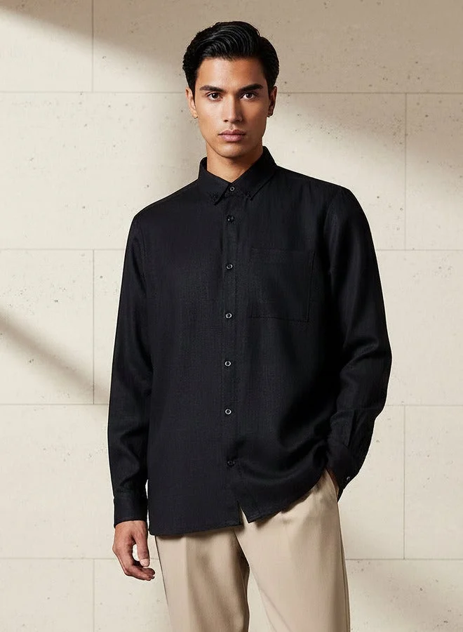 سبلاش فيڤ Men Regular Fit Collared Long Sleeves Shirt