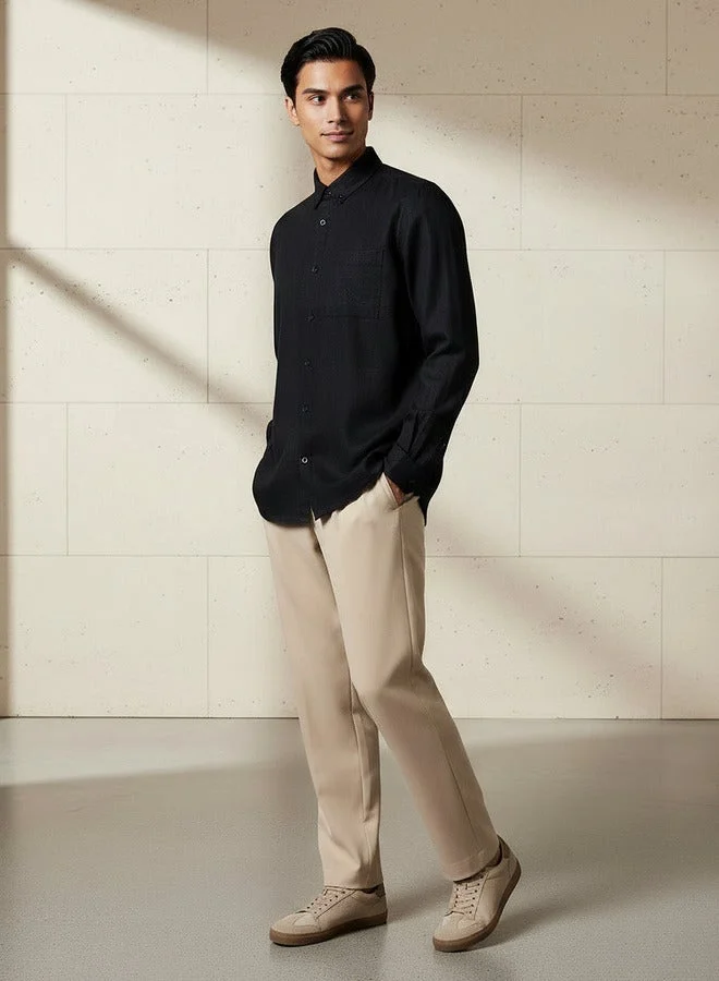 سبلاش فيڤ Men Regular Fit Collared Long Sleeves Shirt