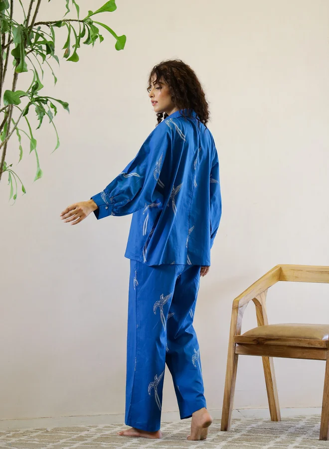 sanskrutihomes Sanskrutihomes Women Conversational Printed Pure Cotton Shirt and Pyjama Set
