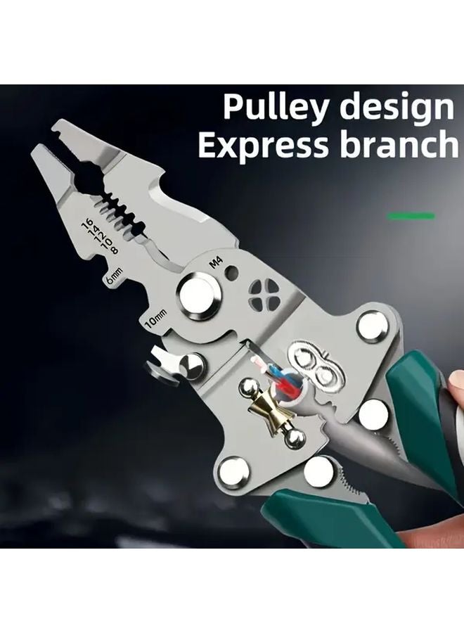 1pc Heavy Duty Multifunctional Foldable Wire Stripper Crimper Cable Cutter Tool - Image 3