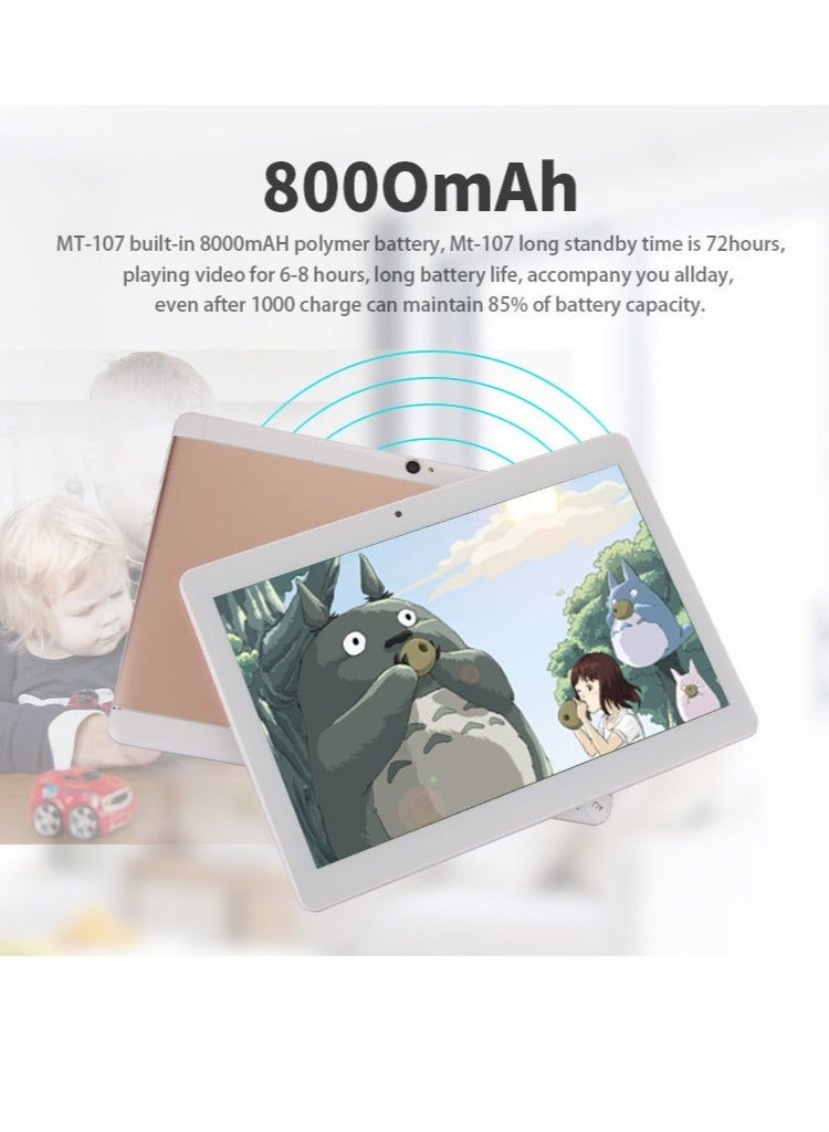 AROAQ T100 10 Inch Android Tablet, Portable Tablet Pc With TF Card Slot And Dual Camera, Lightweight Easy To Carry Wifi Pad With Octa Core Processor, (1pc, Silver, 2GB RAM 32GB ROM) - Image 3