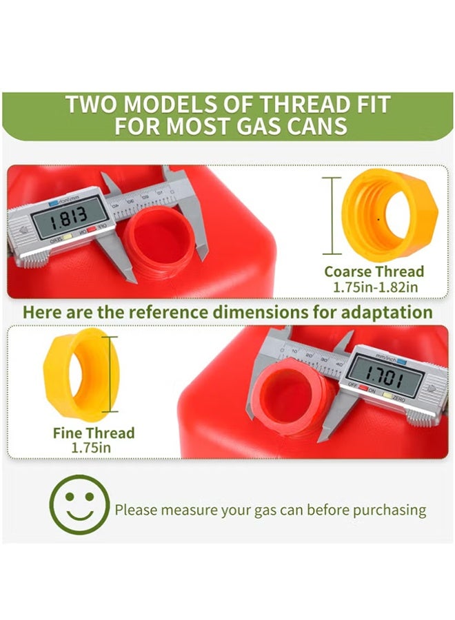 بكومور طقم استبدال فوهة علبة البنزين، فوهة مانعة للانسكاب مع صنبور صب مرن وفتحة تهوية، فوهة عالمية مانعة للتسرب، تناسب معظم علب البنزين سعة 1 و2 و5 و10 جالون - Image 2