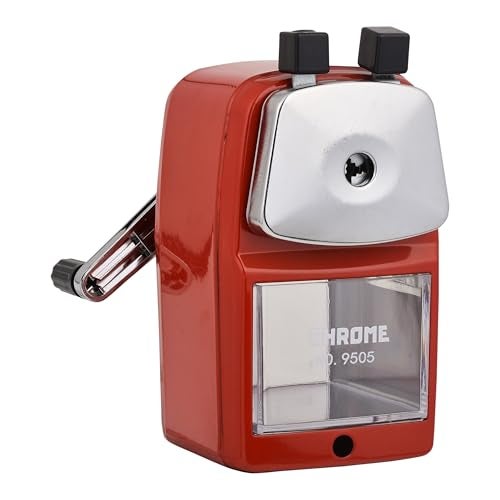 Chrome 9505 - Metal Body Pencil Sharpener, Large (Red) - Image 1