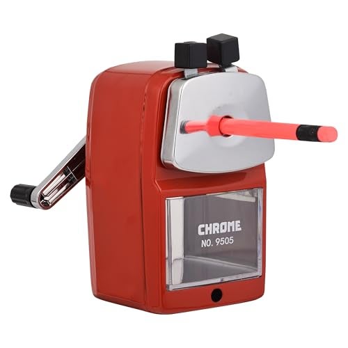 Chrome 9505 - Metal Body Pencil Sharpener, Large (Red) - Image 3