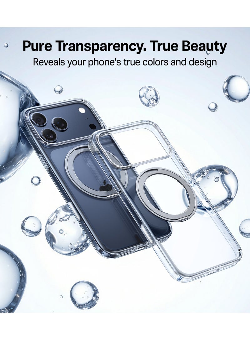 TORRAS O-Stand Pro Series iPhone 17 Pro Max Clear Case – Magnetic Kickstand, 18N Mag, Mil-Grade Protection - Clear - Image 5