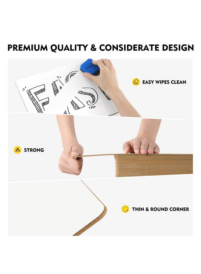 ماجيك فلاي سبورة بيضاء صغيرة، عبوة من 26 سبورة بيضاء صغيرة مقاس 9×12 بوصة، سبورة بيضاء مزدوجة الجوانب للطلاب والمعلمين والفصول الدراسية واللوازم المدرسية والمكتبية مع 32 قلمًا و26 ممحاة - Image 4