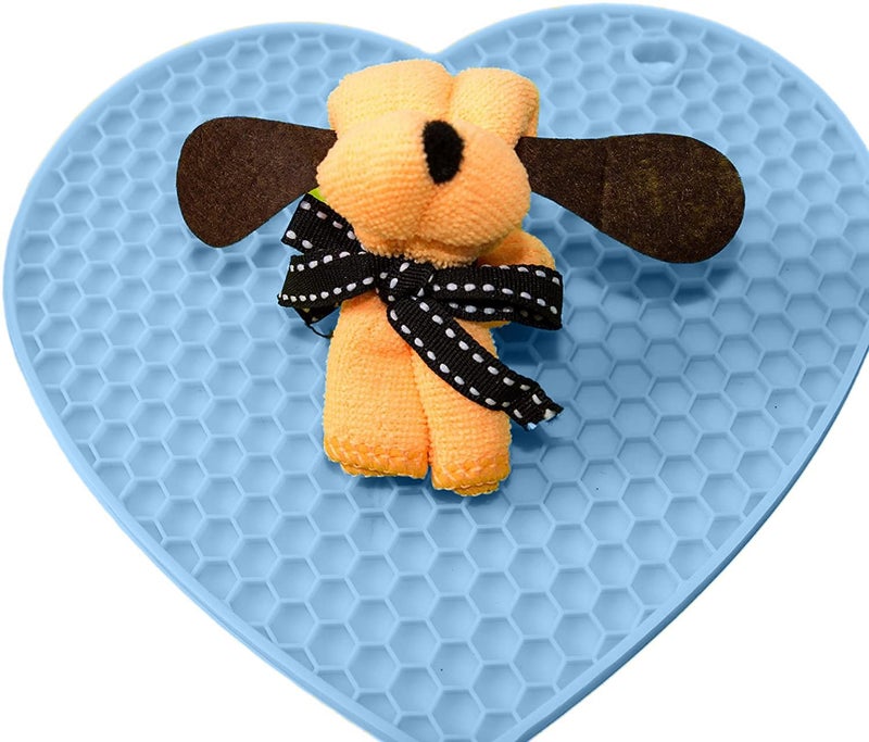 P Plus Fire Silicone Mats for Kitchen Countertops Multipurpose Non-Slip Hot Pads for Kitchen Potholders Jar Opener Spoon Holder (Blue, Set of 6) - Image 4