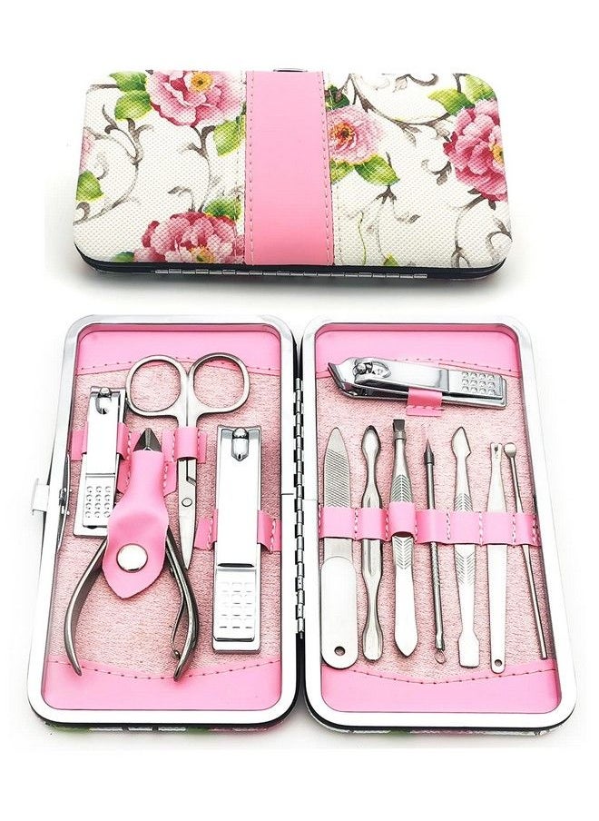 Alibuy - Manicure Pedicure Set 12 In 1 Nail Clippers Cuticle Cutters Stainless Steel Professional Toenail Clippers Nail Scissors Grooming Kit For Men Women With Travel Case - Image 1
