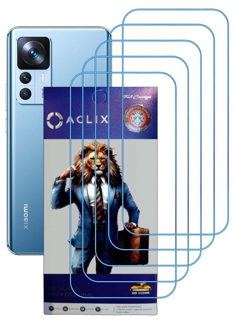 ACLIX 5 Pieces Antistatic ESD Dustproof Premium Quality High Definition Clear Tempered Glass Screen Protector Designed For Xiaomi 12T - Image 1