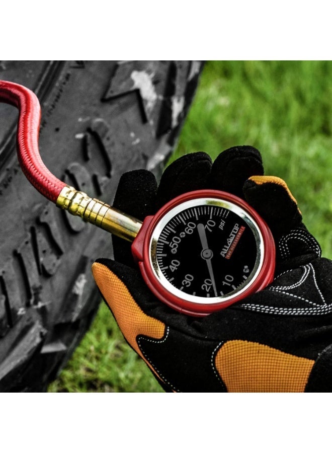 ALL-TOP طقم تفريغ إطارات بسرعة 4x4 مع مقياس ضغط الإطارات 0-70 PSI / جهاز تخفيض الهواء / للاستخدام مع إطارات المركبات متعددة الاستخدامات مثل الجيب والشاحنة والدراجة الرباعية - Image 4