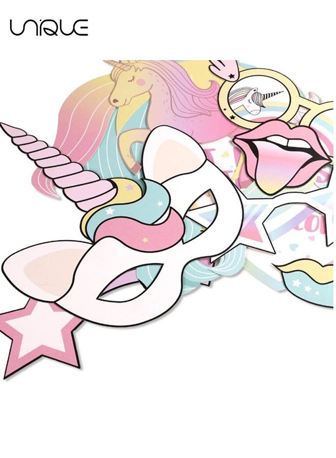 Unique 29Pcs Rainbow Decoration Unicorn Party Supplies, Funny Rainbow Unicorn Pegasus Photo Props for Unicorn Baby Shower Birthday Party Decoration Favors Supplies - Image 4