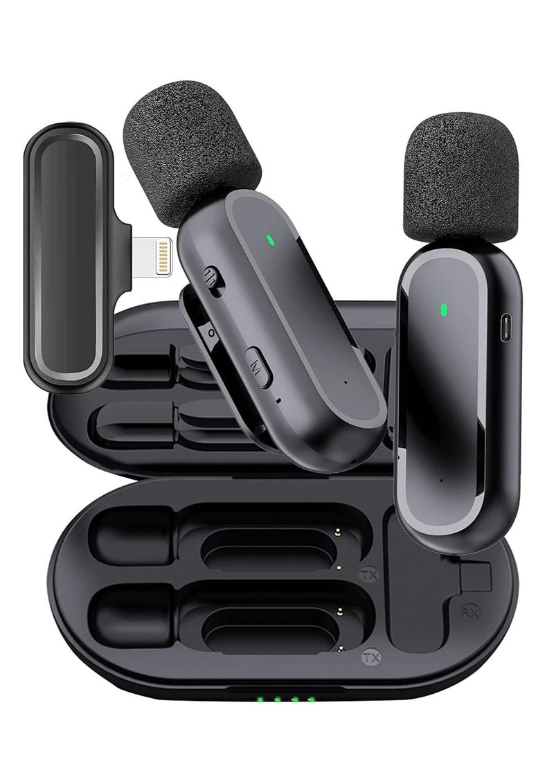 Arabest - Dual Wireless Microphone for iPhone iPad - Lavalier Lapel Mics for Vlog Mike Clip On Wireless Phone Microphone for Video Recording Interview - Image 1