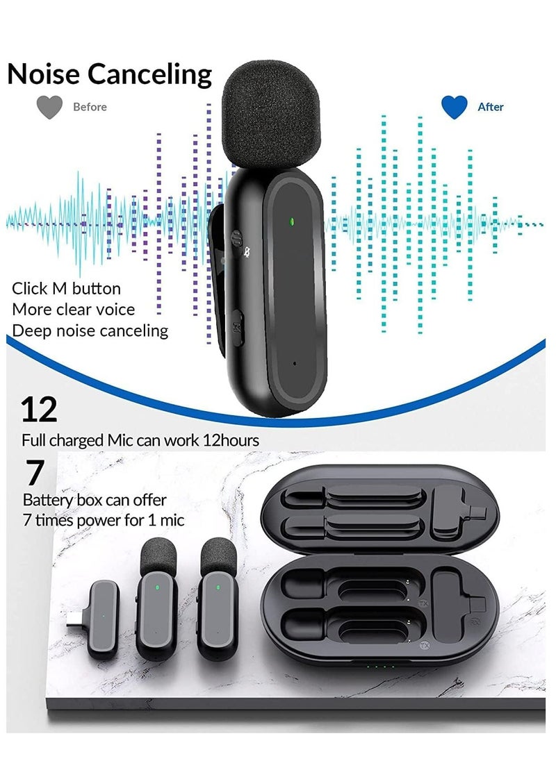 Arabest - Dual Wireless Microphone for iPhone iPad - Lavalier Lapel Mics for Vlog Mike Clip On Wireless Phone Microphone for Video Recording Interview - Image 1
