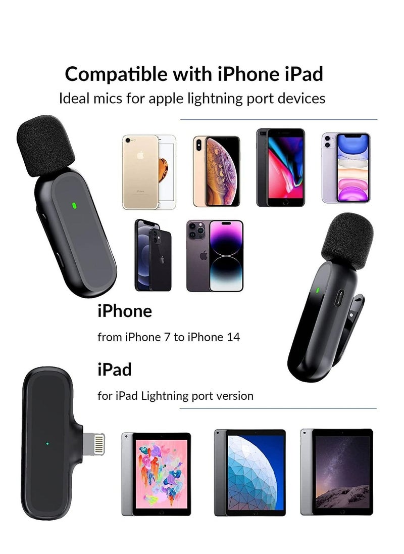 Arabest - Dual Wireless Microphone for iPhone iPad - Lavalier Lapel Mics for Vlog Mike Clip On Wireless Phone Microphone for Video Recording Interview - Image 1