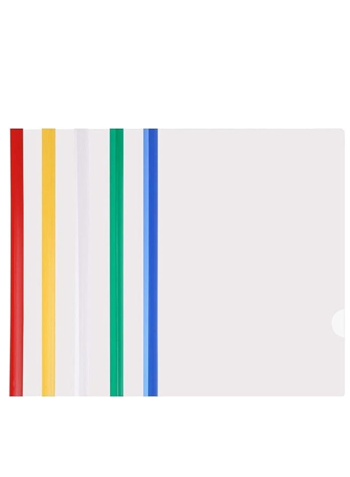 A4 Sliding Bar Folder Report Covers (Holds Upto 40 Sheets), Slide Bar File Folders, Report Cover with Clip Resume Presentation File Folders for School And Office - Value Pack Of 5