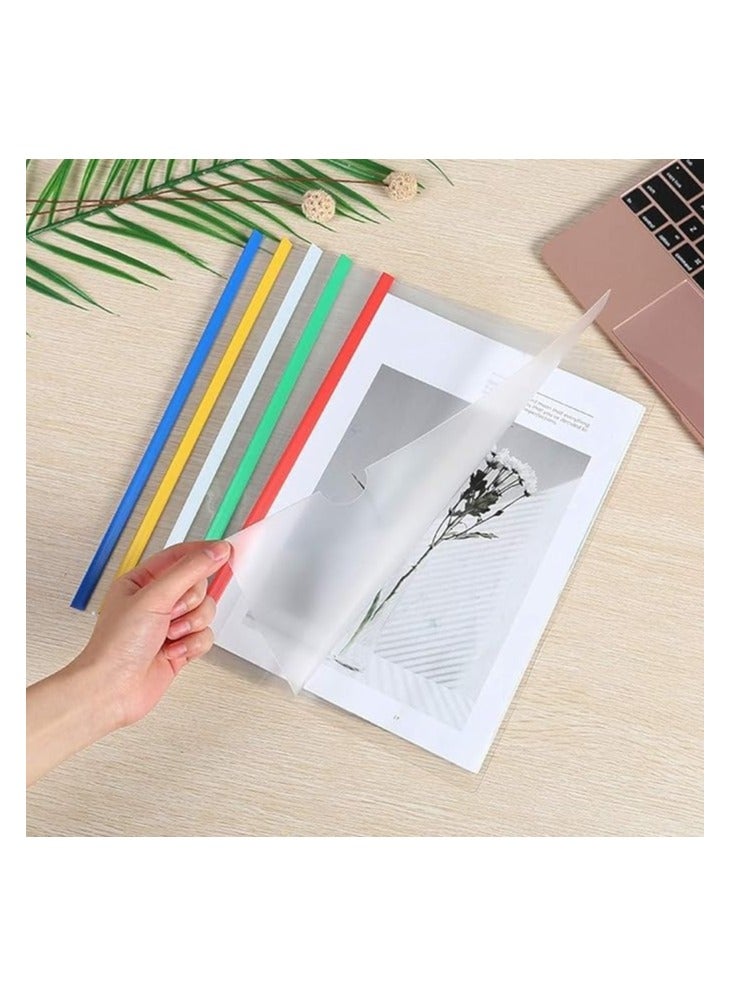 A4 Sliding Bar Folder Report Covers (Holds Upto 40 Sheets), Slide Bar File Folders, Report Cover with Clip Resume Presentation File Folders for School And Office - Value Pack Of 5