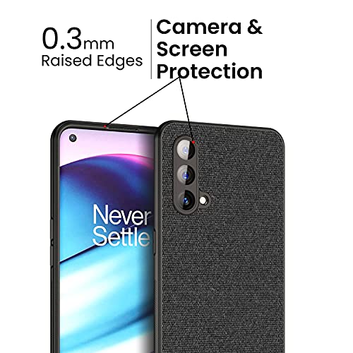 KAPA Soft Fabric Hybrid for OnePlus Nord CE (5G) / One Plus Nord CE (5G) Back Cover, Shockproof Protection Slim Hard Back Case (Black) - Image 3