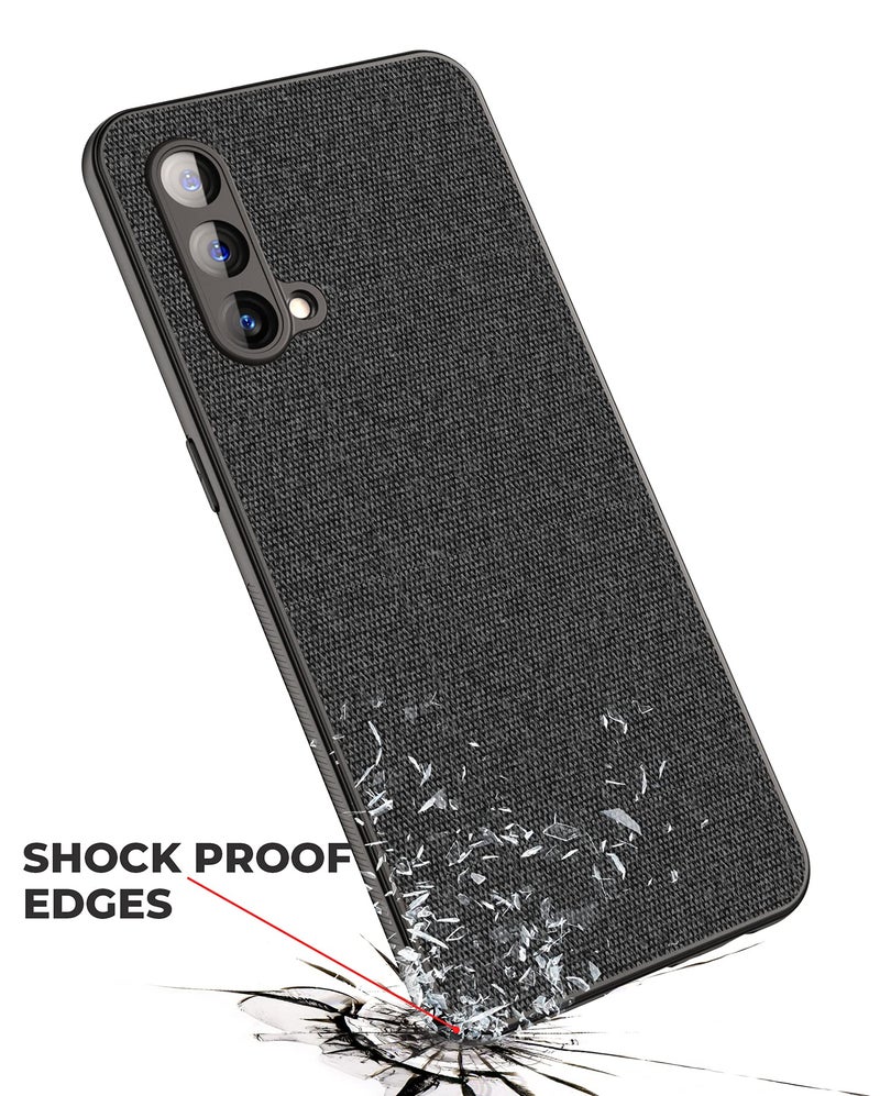 KAPA Soft Fabric Hybrid for OnePlus Nord CE (5G) / One Plus Nord CE (5G) Back Cover, Shockproof Protection Slim Hard Back Case (Black) - Image 5